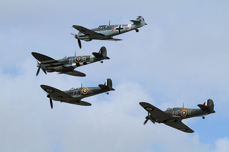 File:ME 109G, Hurricane and Spitfires 03 (4818289176).jpg