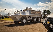 Turretless Cougar serving with the Uruguayan contingent of MONUSCO in Goma, June 2020 MONUSCO UNPOL SENFPU train URUBATT -5 June 2020 (49973249841).jpg