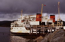 1979 at Kennacraig with MV Bruernish, the Gigha ferry. MV Iona and MV Bruernish, the Gigha ferry.JPG