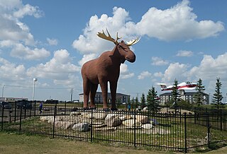 <i>Mac the Moose</i> Sculpture in Moose Jaw, Saskatchewan