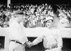John McGraw, shown with former Boston Red Sox manager Jake Stahl, managed the Giants for 30 years, winning more than 2,500 games.