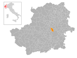 Locatie van Venaria Reale in Turijn (TO)