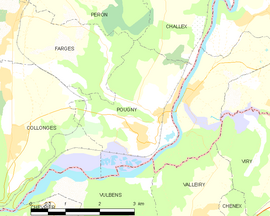 Mapa obce Pougny