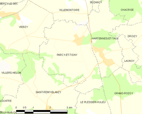 Poziția localității Parcy-et-Tigny