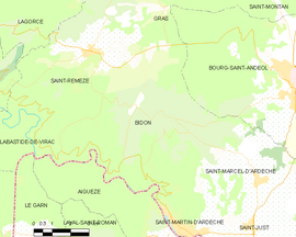 Mapa obce Bidon