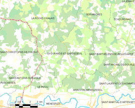 Mapa obce Eygurande-et-Gardedeuil