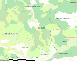 Mapa obce Establet