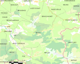 Mapa obce Boutx