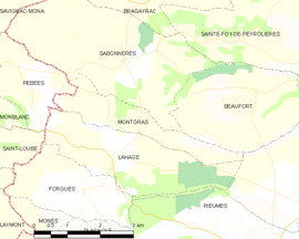 Mapa obce Montgras
