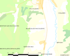 Mapa obce Neuville-lès-Vaucouleurs