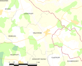 Mapa obce Waldwisse