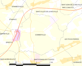 Mapa obce Gommerville