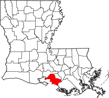 Harta e St. Mary Parish në Louisiana