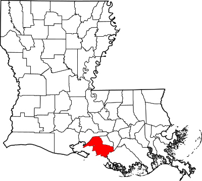 Map of Louisiana highlighting Saint Mary Parish.svg
