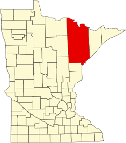 Map of Saint Louis County within Minnesota