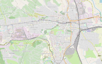 Pozíciós térkép Miskolc belső