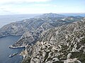 Das Marseilleveyre-Massiv gesehen vom Mont Puget