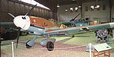Bf 109 G-2 (versão HA 1.112 M espanhola) no Museu da Luftwaffe, em Berlin-Gatow, Alemanha.