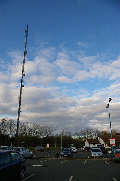 File:Membury service station (westbound), car park and transmitter mast - geograph.org.uk - 2821529.jpg