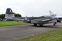 Privately owned Gloster Meteor NF11 in 2005. Built by Armstrong Whitworth in 1952 at their Baginton (Coventry) factory. Meteor wm167 arp.jpg