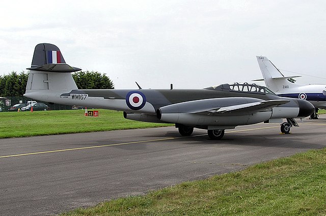 Privately owned Gloster Meteor NF11 in 2005. Built by Armstrong Whitworth in 1952 at their Baginton (Coventry) factory.
