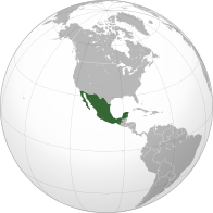 Мапа показује позицију Мексика