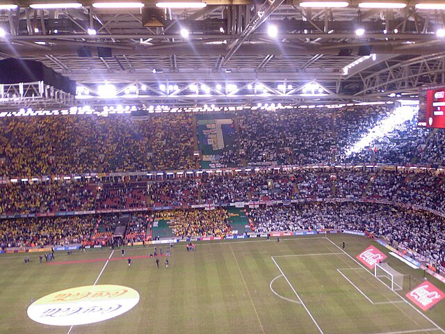 Supporters at the Millennium Stadium in 2006 where Watford beat Leeds United 3–0 in the final.