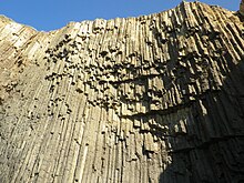 Volcanic rock columns, Milos, Greece Milos basalts.JPG