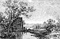 Pierre-Eugène Grandsire : Le moulin Simoneau à Pont-Aven (dessin d'après son tableau exposé au Salon de 1877)