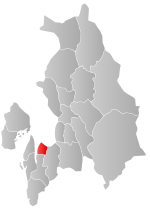 Mapa do condado de Viken com Oppegård em destaque.