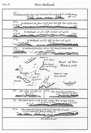 Mapa de parte de Nueva Holanda, confeccionado por William Dampier en 1699