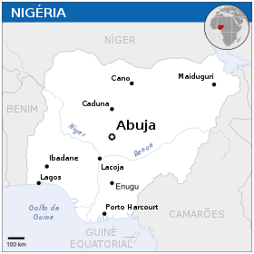 Mapa de República Federal da Nigéria