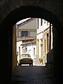 Volkswagen Beetle parking in a gate in Nicosia, Cyprus - southern (Greek) part