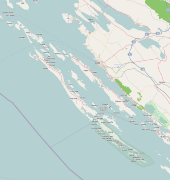 Map. The longest island is Dugi Otok