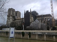 Renovation of Notre-Dame de Paris following the April 2019 fire. Notre Dame Cathedral Renovation Feb 29,2020.jpg