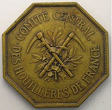 Numismatique des Mines et des Carrières Comité Central des Houillères de France 1924.jpg