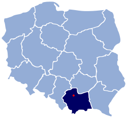 ポーランドにおける位置の位置図