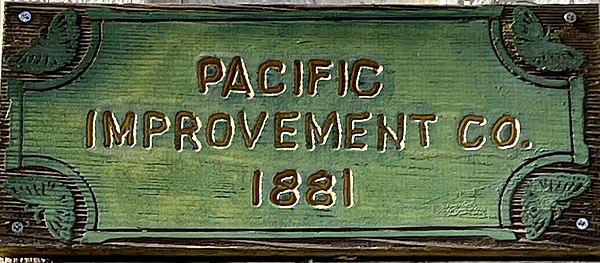 Pacific Improvement Company Sign (1881).