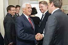 U.S. Vice President Mike Pence met with Icelandic President Gudni Thorlacius Johannesson, 2019 Pence meets with Icelandic President Gudni (2).jpg