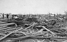 Damage from the 1886 Sauk Rapids tornado, Minnesota's deadliest tornado on record. Pf037671.jpg