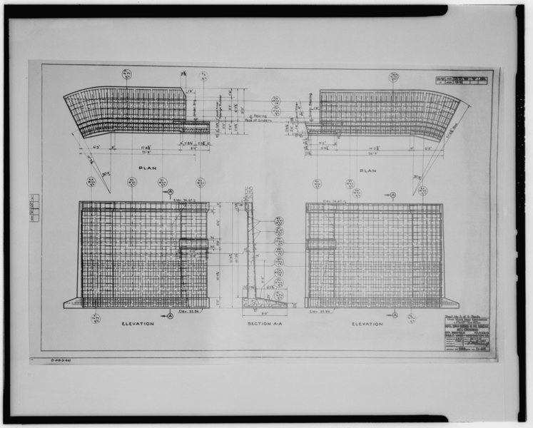 File:Photographic copy of photocopy of bridge drawing, plans and elevations (June 12, 1937, original drawing on file in Structures Section, Utah Department of Transportation, Salt HAER UTAH,27-HURI.V,4-13.tif