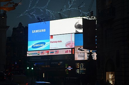 Signs in Piccadilly Circus, as seen in 2012.