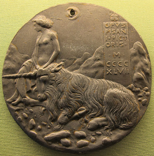 Reverse of the same medal, this copy with a suspension hole added later (inside a crescent moon in the design).