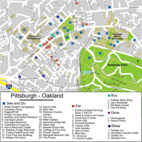 university of pittsburgh map File Pittsburgh Oakland Map Png Wikimedia Commons