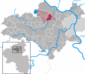 Poziția Plaidt pe harta districtului Mayen-Koblenz