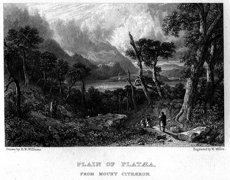 Plain of Plataea, from Mount Cithaeron engraving by William Miller after H W Williams.jpg