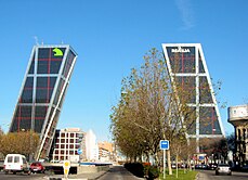 La Plaza de Castilla desde el Paseo de la Castellana.