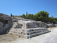 The Pnyx. As a meeting place, it was the heart of Athenian democracy Pnyx Bema 2.jpg