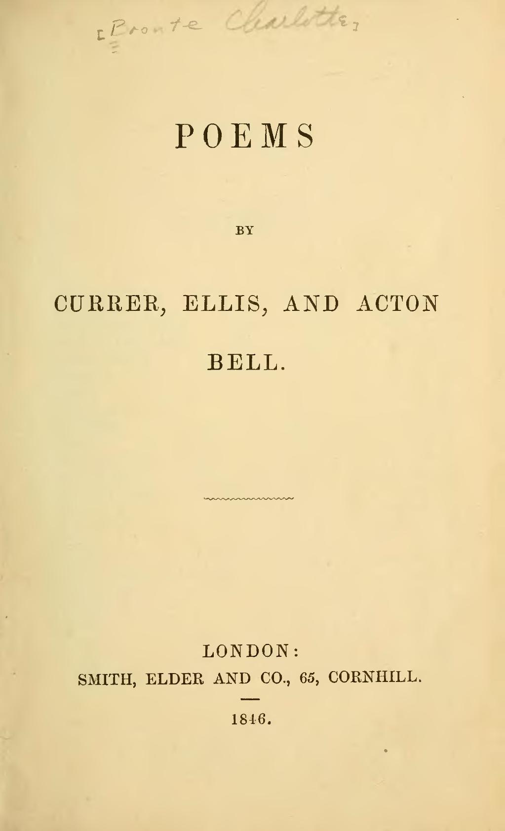 Page Poems By Currer Ellis And Acton Bell Charlotte Emily And Anne Bronte 1846 Djvu 5 Wikisource The Free Online Library