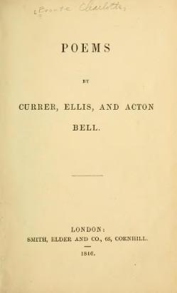 Poems by Currer, Ellis, and Acton Bell (Charlotte, Emily and Anne Brontë, 1846).djvu